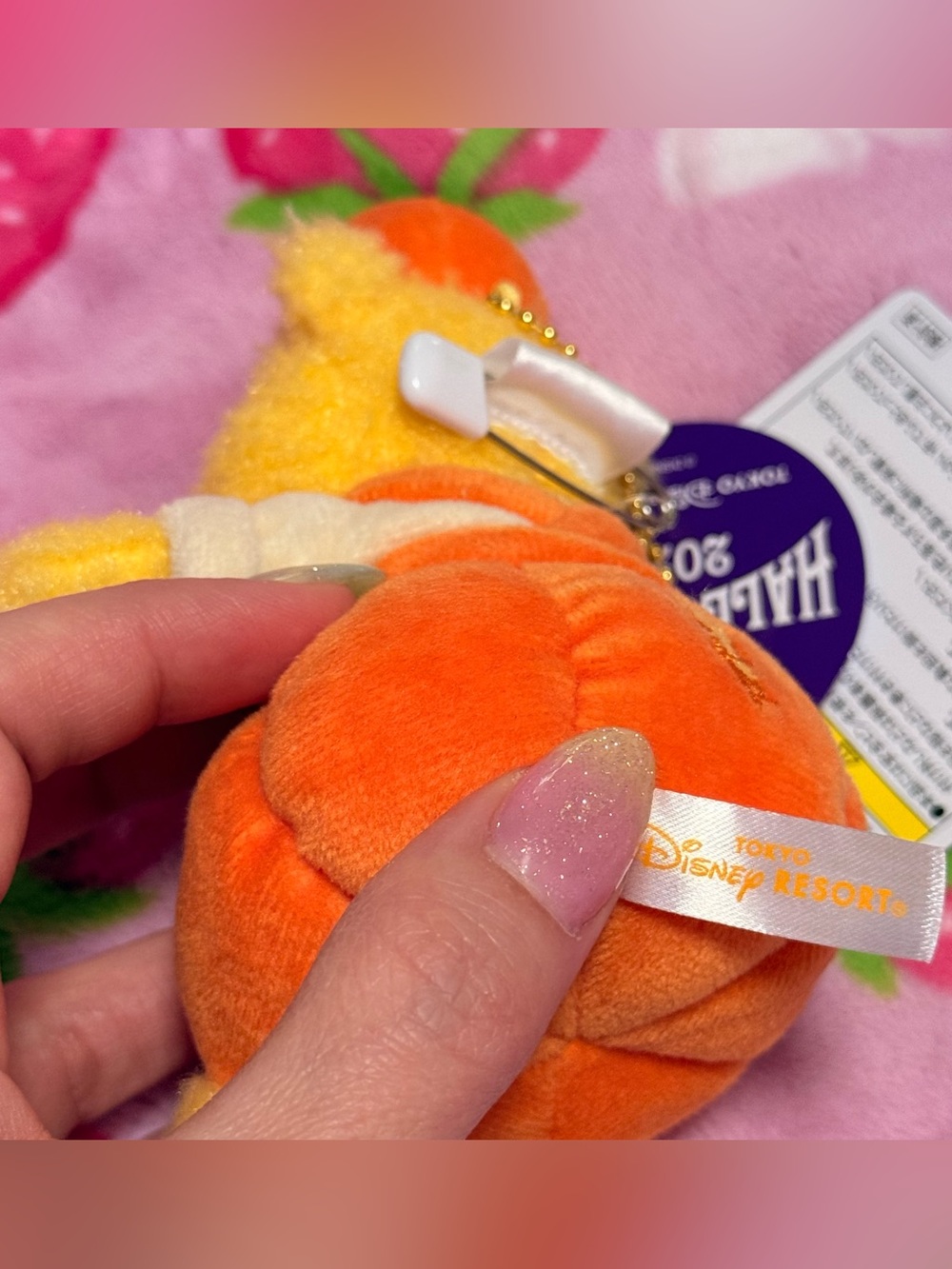 Tokyo Disney Resort Halloween Winnie the Pooh Pumpkin Plush Keychain Japan - Picture 5 of 8